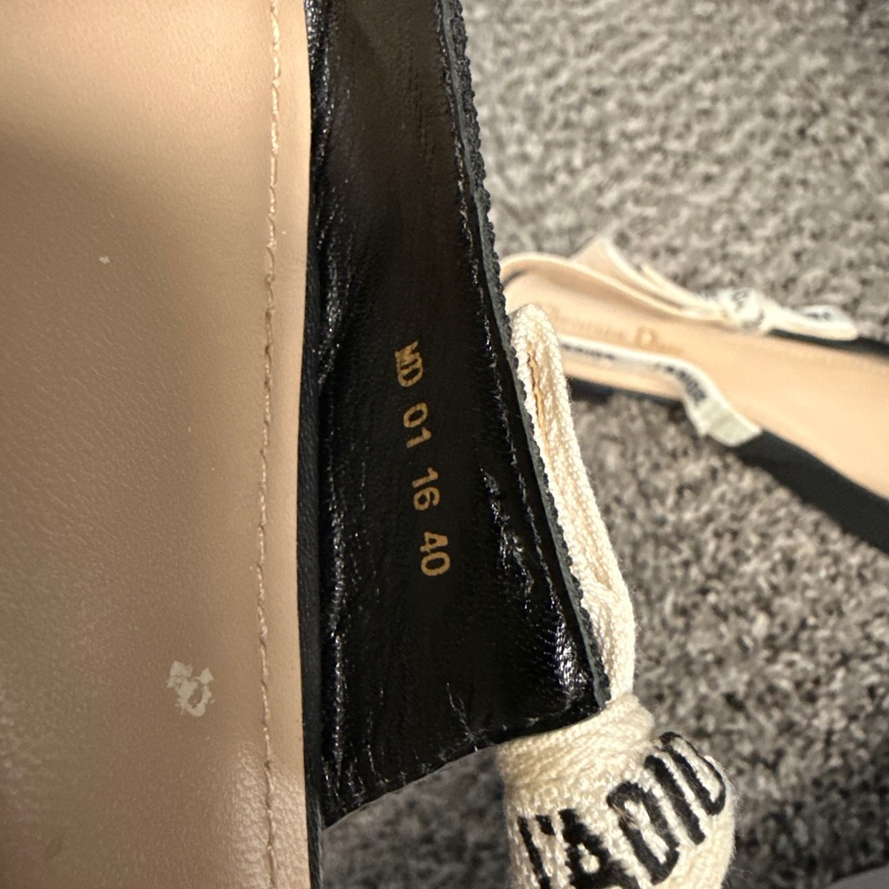 Dior Black and Cream J'Adior Slingback Flats - Picture 12 of 14
